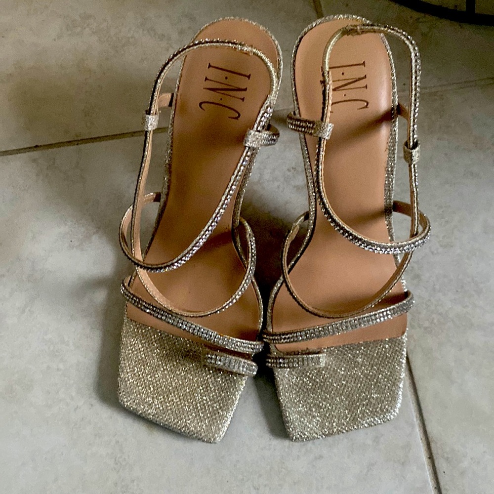 INC silvery gold sandal